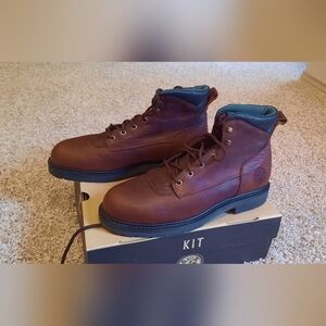 Men's Brown Leather Steel Toe Boots